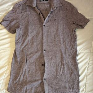 Calvin Klein Men's Short-Sleeve Button-Up Shirt - Grey